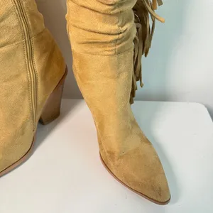 Pretty Little Thing- Tan Boots with Fringe thumbnail 4