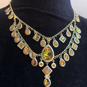 Bohemian vintage matte gold necklace thumbnail 1