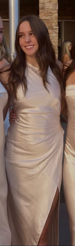 Champagne Hello Molly Maxi Dress Silk thumbnail 1