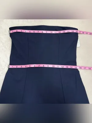 Altar'd State Navy Strapless Mini Dress with Bow Accents Size Large thumbnail 7