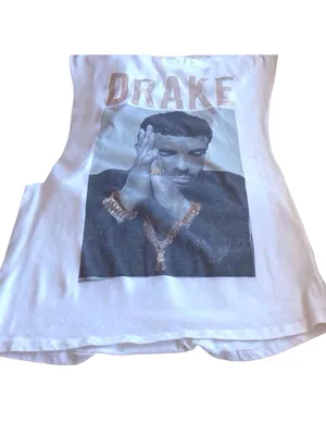 Bravado Drake Official Merch Twist Back Cutout Tank Top White Graphic Size Small thumbnail 2