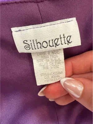 Lilac Purple Geometric Mesh DOuble Layer Fairy Vintage Carrie Bradshaw Dress thumbnail 7