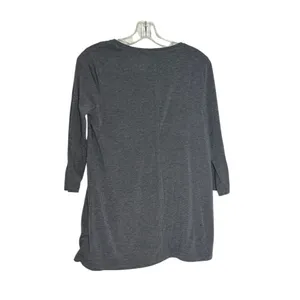 Motherhood Nursing Top Medium Gray 3/4 Sleeve Asymmetrical Hem Stretch Maternity thumbnail 2
