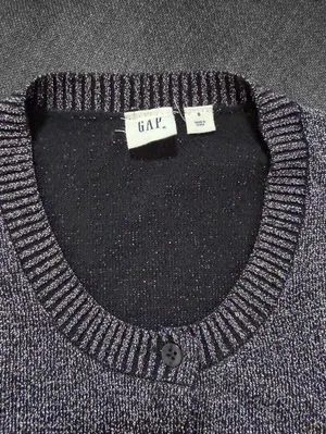 Gap Black Silver Metallic Sparkle Button Front Cardigan thumbnail 4