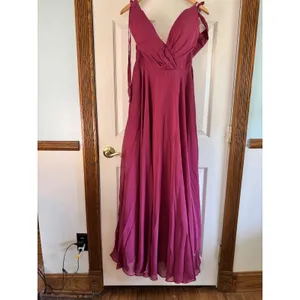 Chiffon Maxi Dress Formal Gown‎ Bridesmaid Dress Sleeveless Purple thumbnail 7
