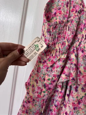 Floral Tiered Midi Dress in Pink thumbnail 4
