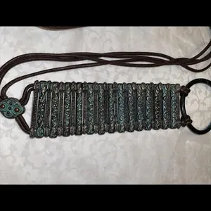 Womens Green Copper Like Belt‎ String Closure Tie Around thumbnail 2