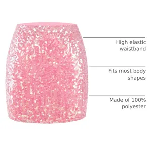 NWT MANER Pink Sequin Mini Skirt Party‎ Bodycon Small thumbnail 2