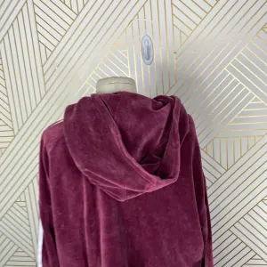 Adidas Originals Hoodie Sweatshirt Cropped Velour Purple Red Size US‎ Small thumbnail 8