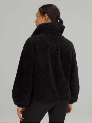 Lululemon Cinchable Fleece Cozy Zip-Up Black womens size 12 thumbnail 3
