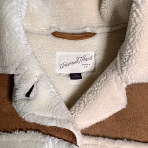 Universal Thread Sherpa Lined Suede Jacket Brown Womens‎ Medium M thumbnail 3
