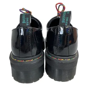 Dr. Martens 1461 Quad Rainbow Patent Platform Shoes black size 7 ladies 6 Men thumbnail 9