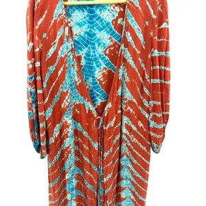 Young Fabulous &‎ Broke Belle Midi Wrap Dress Medium Mud Savannah Rust Blue thumbnail 3