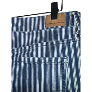 New American Eagle High Rise Shortie Shorts Nautical Striped Women's‎ 16 Stretch thumbnail 5