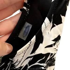 Old Navy one pice swimsuit black and white floral padded summer swimming beach thumbnail 6