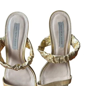 SAKS FIFTH‎ AVENUE Gold Strappy Heeled Sandals Sz 6 thumbnail 3