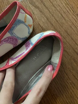 Coach Y2k Monogram rainbow Logo Pink Patent Leather Cecil Ballet Flats Size 7.5 thumbnail 6