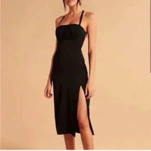 NWT Abercrombie‎ & Fitch Criss Cross Back Midi Dress in Black Size Large thumbnail 12