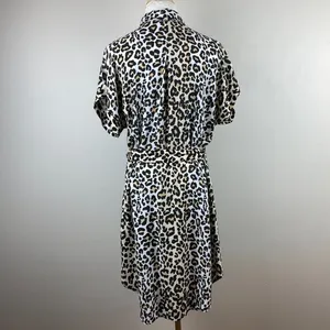 Style Envy Mini Dress XL‎ Leopard Animal Print Beige Black Belted Button thumbnail 6
