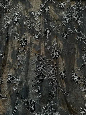 Womens Semi Sheer Velvet Floral Burnout Blouse Dark Romantic Fairy Whimsigoth thumbnail 3