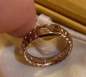 Fendi Baguette Metal Oro Rosa Ring Size M thumbnail 3