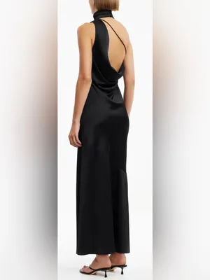 NEW Significant Other Nadia black satin dress sz 12 thumbnail 4
