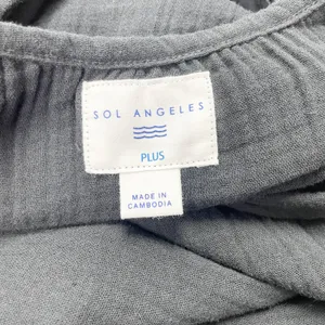 Sol Angeles Women Maxi Sundress Plus OS Gauzy Minimalist‎ Coastal Lounge Cruise thumbnail 3
