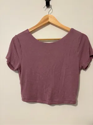 SO Mauve Twist-Front Crop Top thumbnail 2