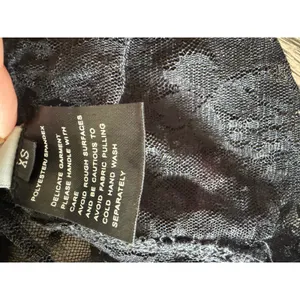 Black Sheer Floral Lace Tube Top Strapless Crop XS Floral Mesh Bralette Layering thumbnail 8