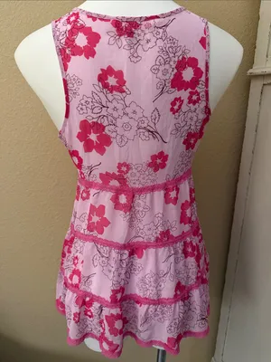 Victoria’s Secret Angels Pink Floral Trim Babydoll thumbnail 4