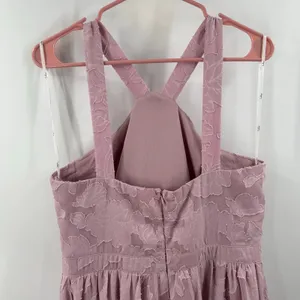 Lulus Dress Women’s SZ Large NWT Love and Beyond Mauve Pink Burnout Floral Maxi thumbnail 9