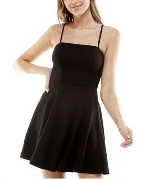 Dillard's B. Darlin Square Neck Fit & Flare Mini Dress Black thumbnail 1