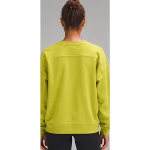 Lululemon Women Sweatshirt XL Yellow Perfectly Oversized Crew Pullover Logo thumbnail 3