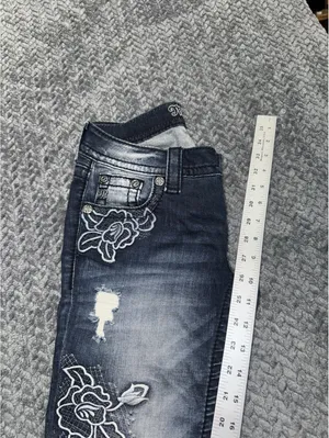 Miss Me Womens Ankle Skinny Medium Wash Embroidered Mid Rise Sz 25 thumbnail 10