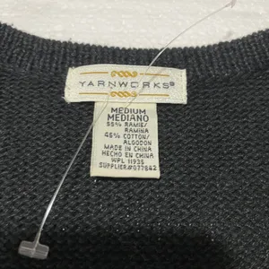 Yarnworks Sweater Vest Black Size Medium‎ Heavily Jeweled Beaded NWOT 18"x25" thumbnail 3