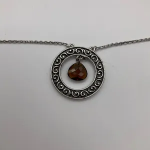 Brighton Crystal Ball Topaz‎ Brown Filigree Circle Pendant thumbnail 3