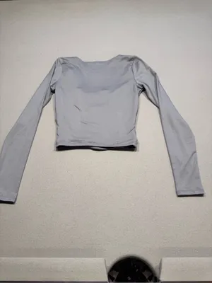 Hollister Taupe Ruched Square-Neck Long Sleeve Crop Top thumbnail 3