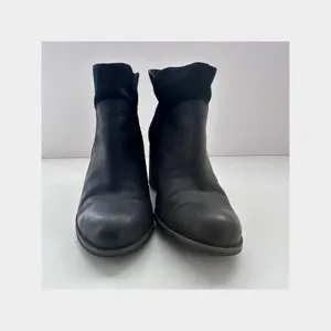 Timberland Rudston Black Leather & Suede‎ Block Heel Ankle Boots Size 9 thumbnail 4