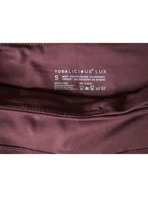 Yogalicious Lux Burgundy High-Waist Pocket Leggings Size S thumbnail 7