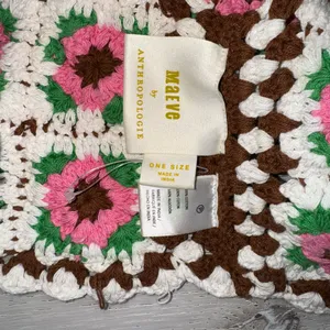 Anthropologie Maeve Boho Retro Reversible Granny Square Festival Floral crotchet crop top OS thumbnail 9