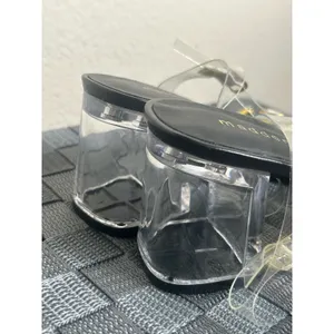 Madden Girl Women's Size 6.5 Heels Clear Acrylic Block Heel Sandals Rhinestones thumbnail 8