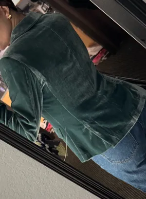Teal Velvet Blazer Green Size M thumbnail 2