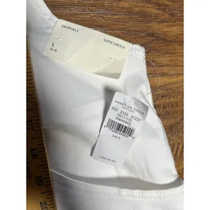 American Eagle NWT Size Large Skirtall Overalls Dress White Pockets Summer thumbnail 4