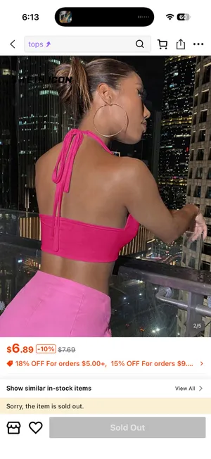 Hot Pink Top Shein Crop thumbnail 2