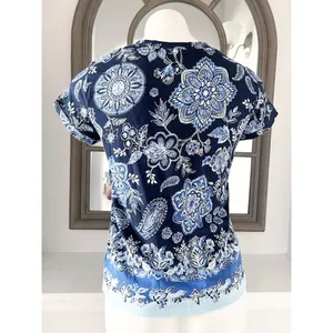 LOFT Crew Neck Floral Paisley Printed Top Tee Size XS New w/Tag thumbnail 3