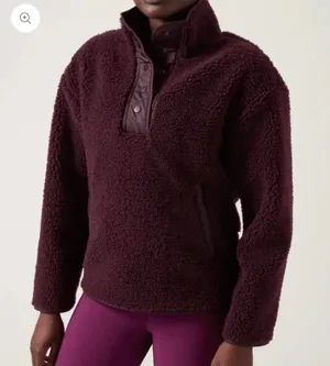 NWOT Cozy Sherpa Snap Sweatshirt Pullover thumbnail 1