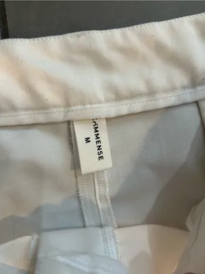 Commense Solid Wide Leg Pant in White Size M thumbnail 3
