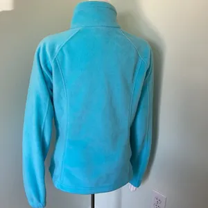 Columbia Aqua Blue Fleece Full Zip Jacket Medium thumbnail 3