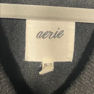 Aerie Womens Soft Black V Neck Sweater Oversized Xs thumbnail 2