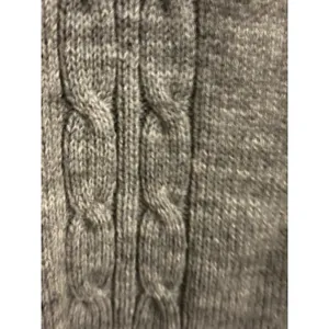 Vintage Gray Cable Knit Cardigan Vest Button‎ Front V-Neck Pocket Gray Size 44 thumbnail 3